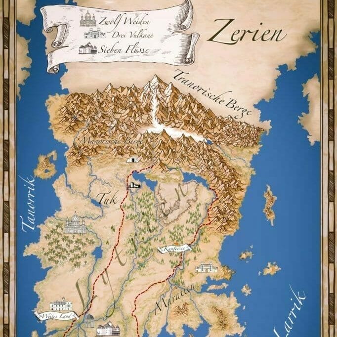 Karte zu den Chroniken der Drachenperle von Zoe S. Rosary
